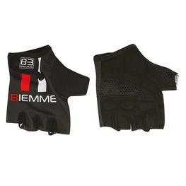 Cyklistické rukavice krátkoprsté - STRAPS - bílá/černá/červená