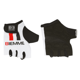 Cyklistické rukavice krátkoprsté - STRAPS - červená/bílá/černá