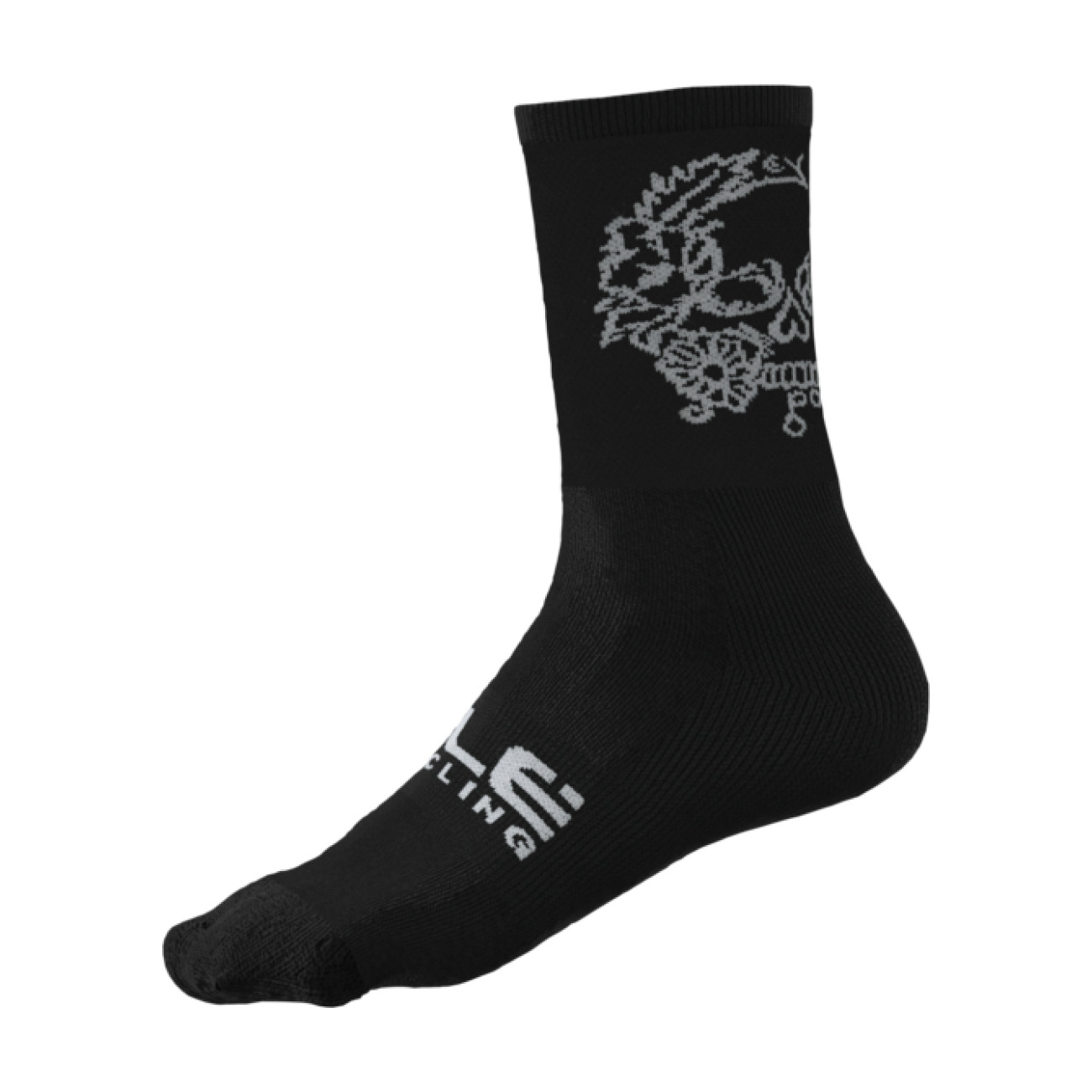 
                ALÉ Cyklistické ponožky klasické - SKULL - černá 36-39
            