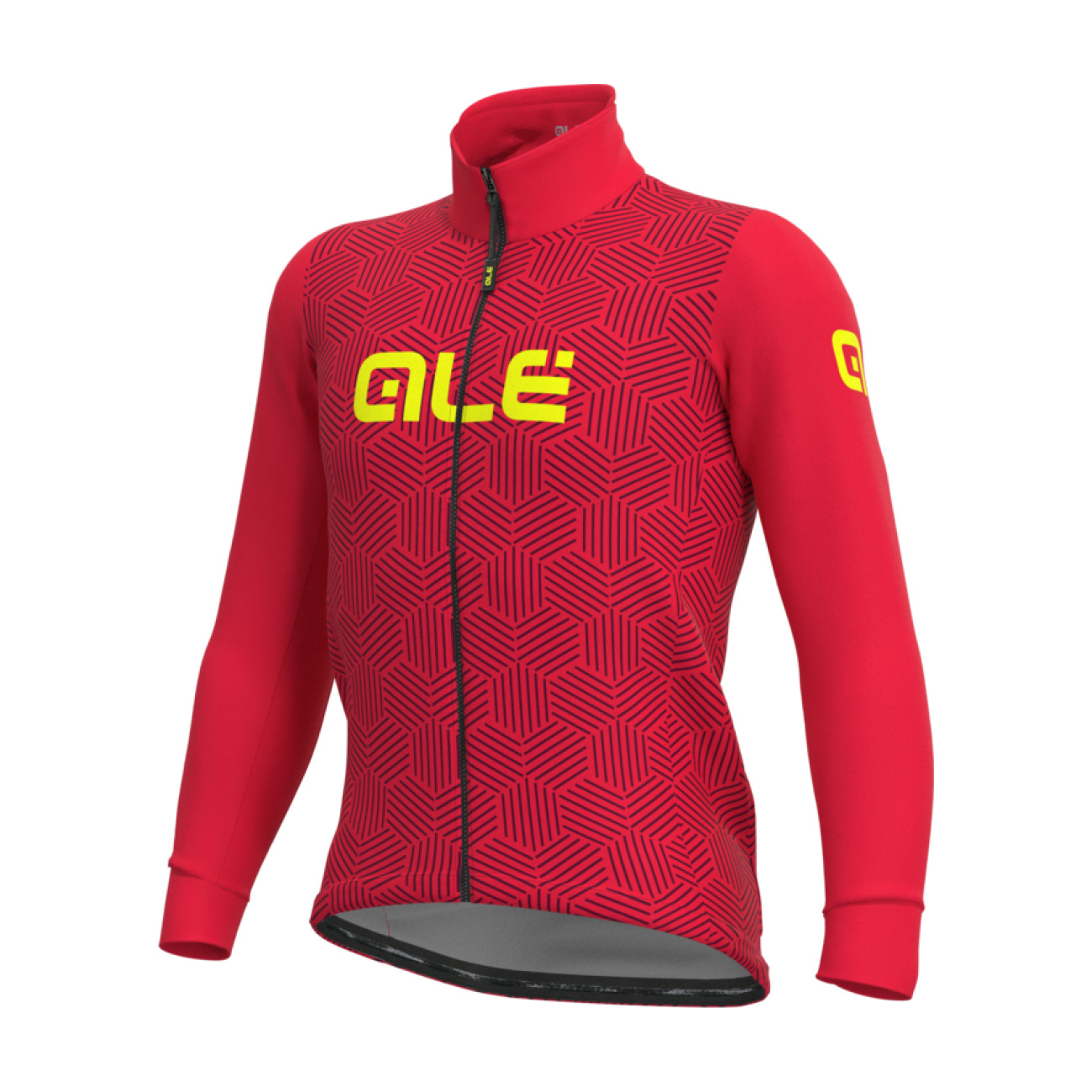 ALÉ Cyklistická zateplená bunda - SOLID CROSS - červená