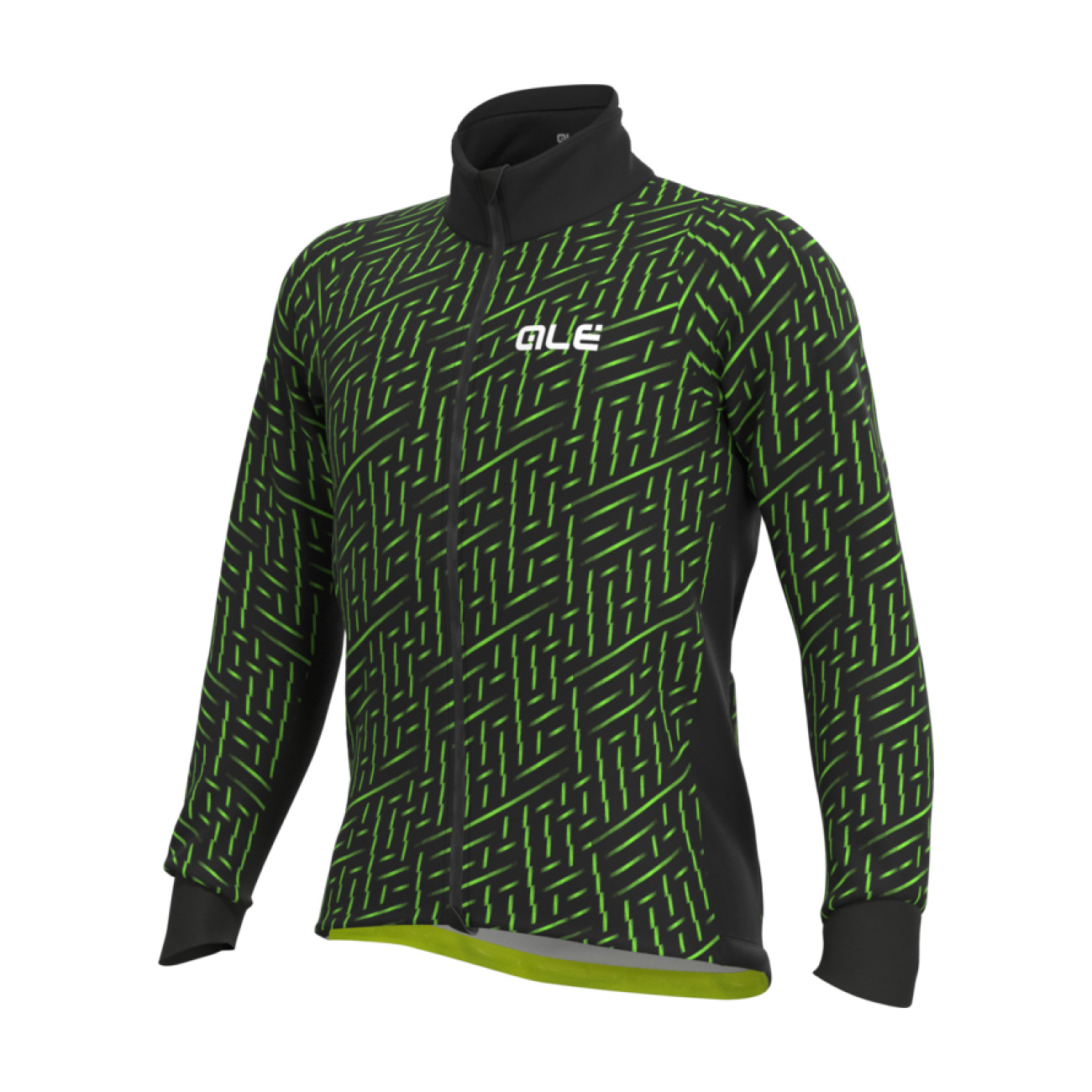 
                ALÉ Cyklistická zateplená bunda - PR-R GREEN BOLT - černá/zelená
            