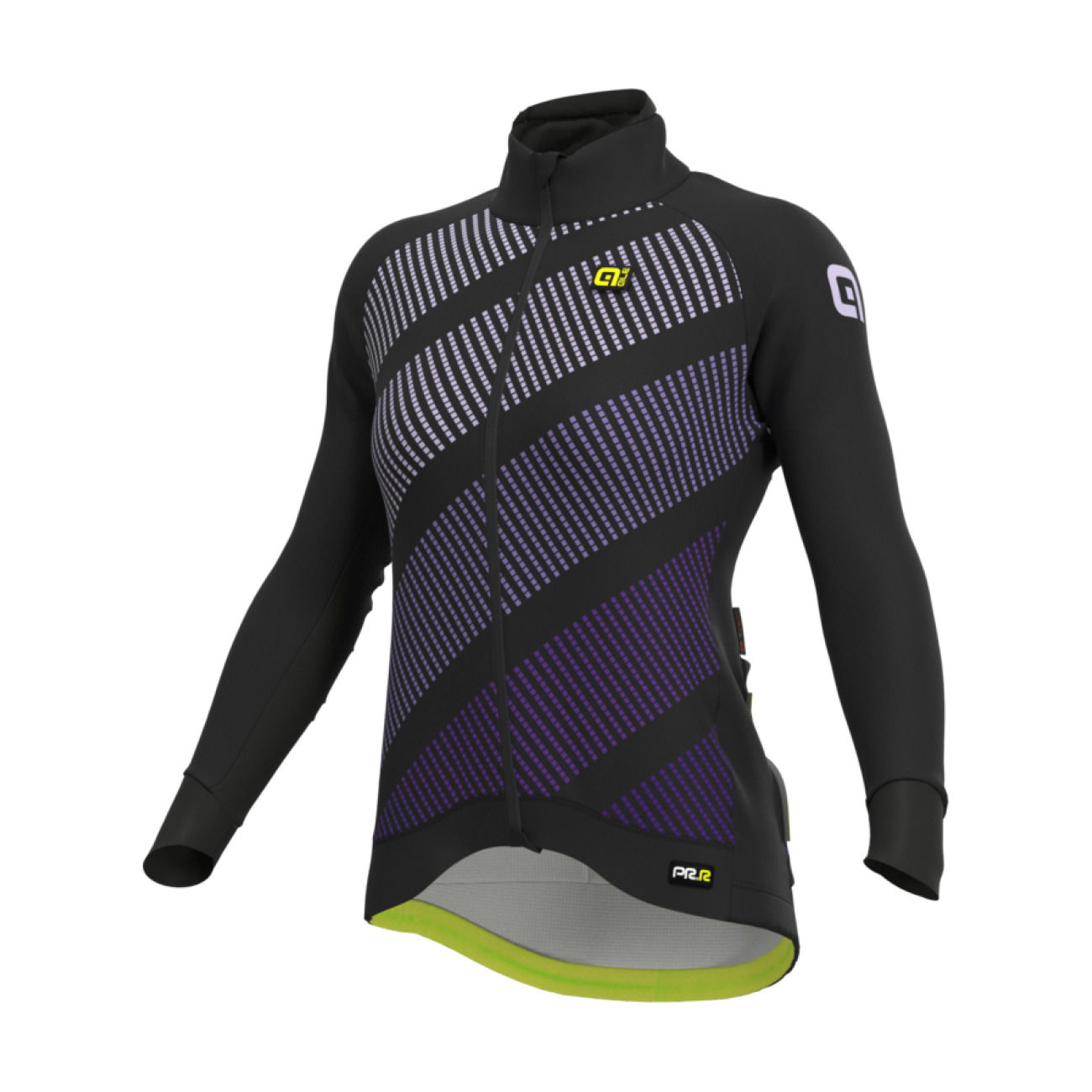 
                ALÉ Cyklistická zateplená bunda - PR-R TAK WOOL THERMO - černá/fialová XL
            