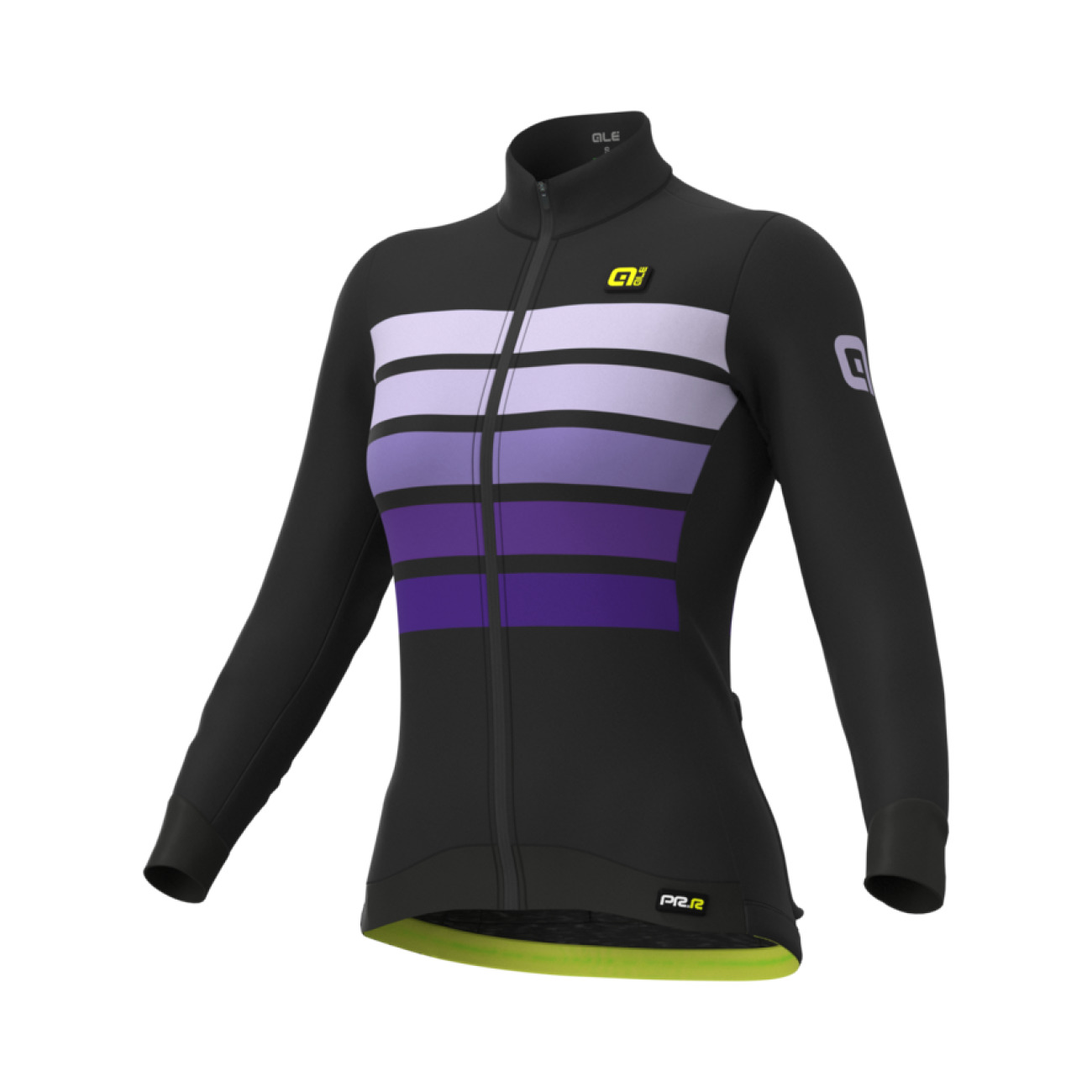 
                ALÉ Cyklistický dres s dlouhým rukávem zimní - PR-R SOMBRA WOOL THERMO - černá/fialová M
            