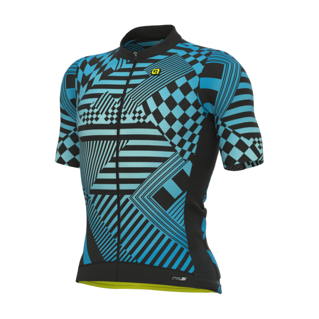 
                ALÉ Cyklistický dres s krátkým rukávem - PR-S CHECKER - světle modrá S
            
