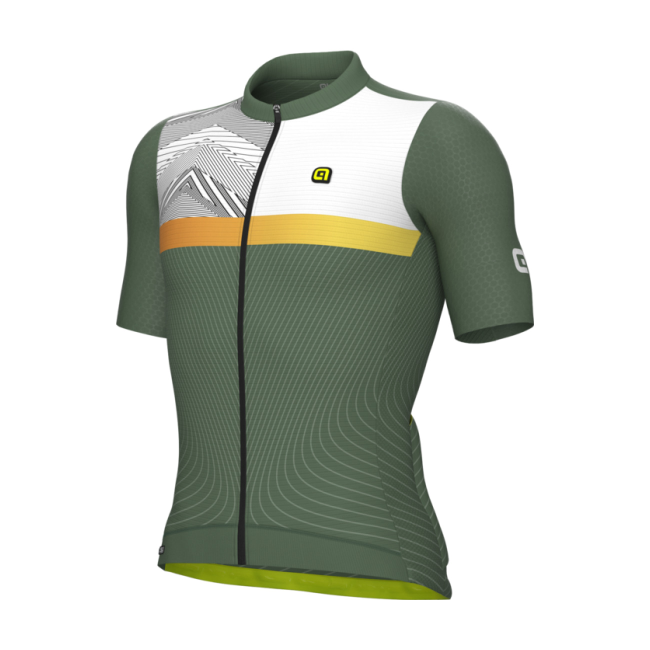 
                ALÉ Cyklistický dres s krátkým rukávem - ZIG ZAG PR-S - zelená S
            