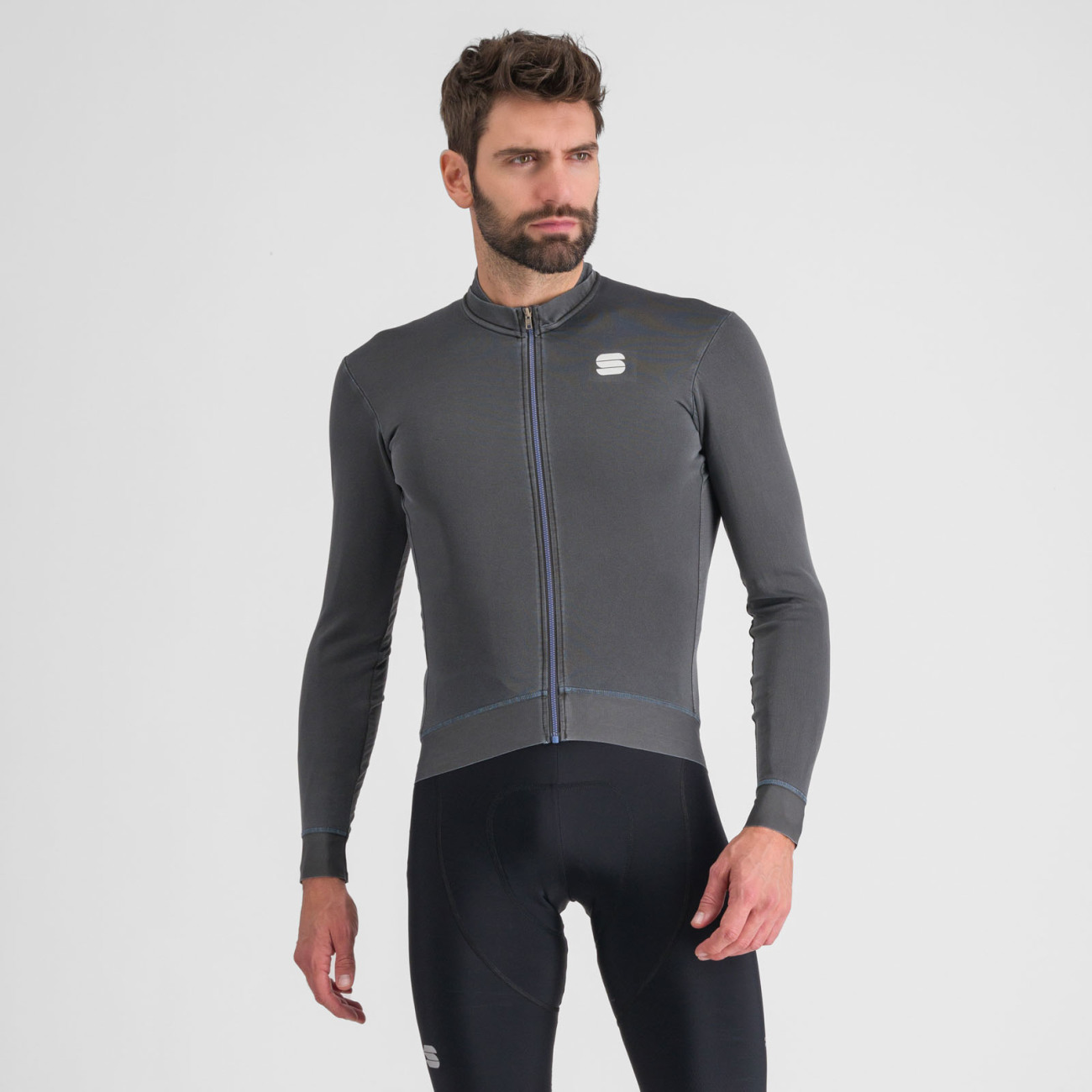 
                SPORTFUL Cyklistický dres s dlouhým rukávem zimní - MONOCROM THERMAL - antracitová
            