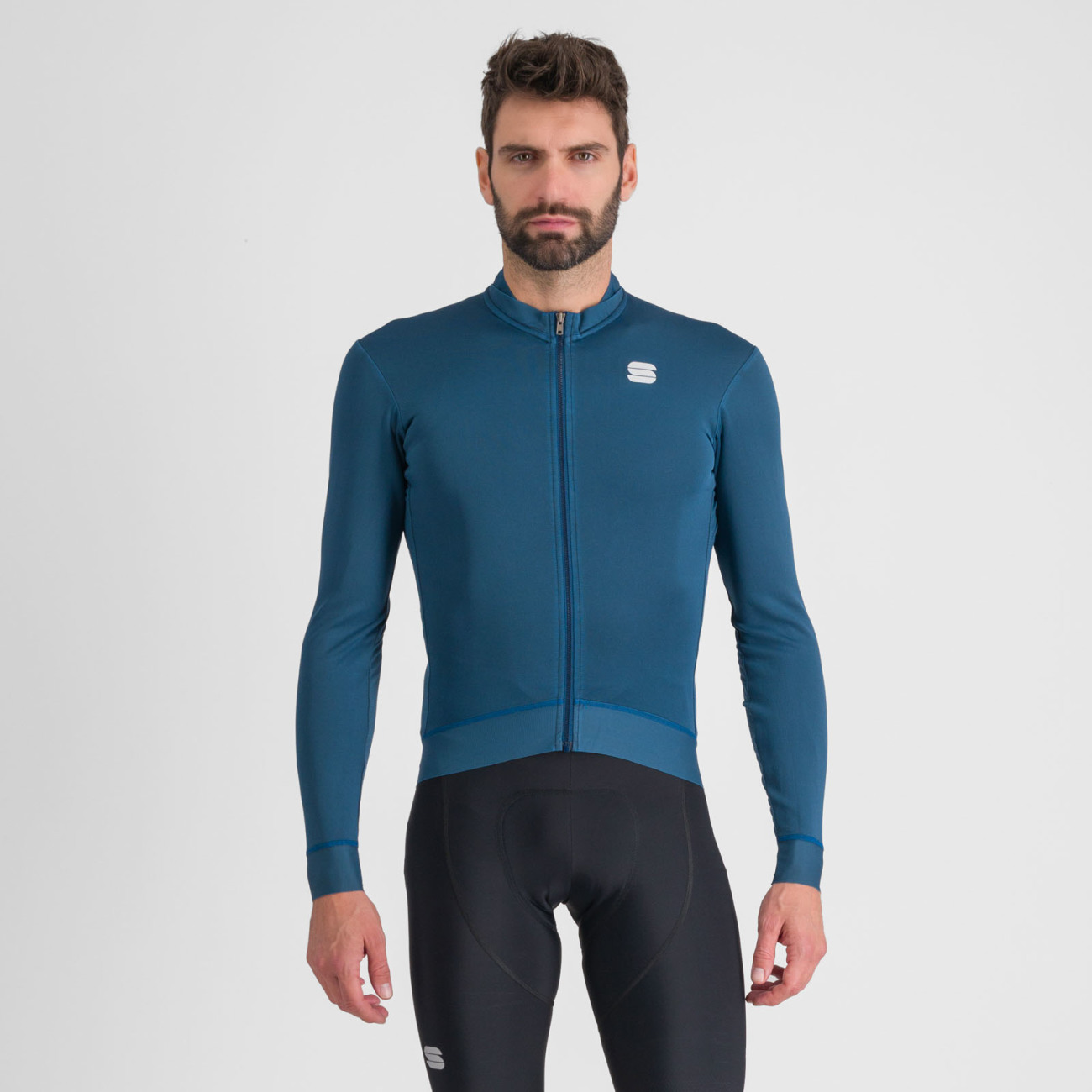 
                SPORTFUL Cyklistický dres s dlouhým rukávem zimní - MONOCROM THERMAL - modrá M
            