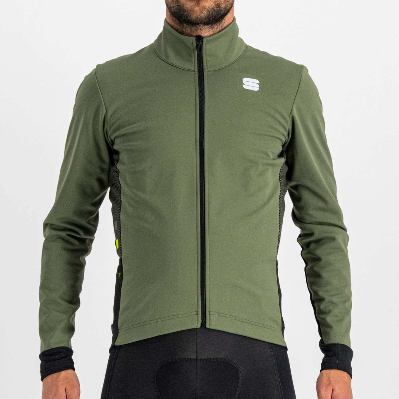 Levně SPORTFUL Cyklistická větruodolná bunda - NEO SOFTSHELL - zelená/černá L