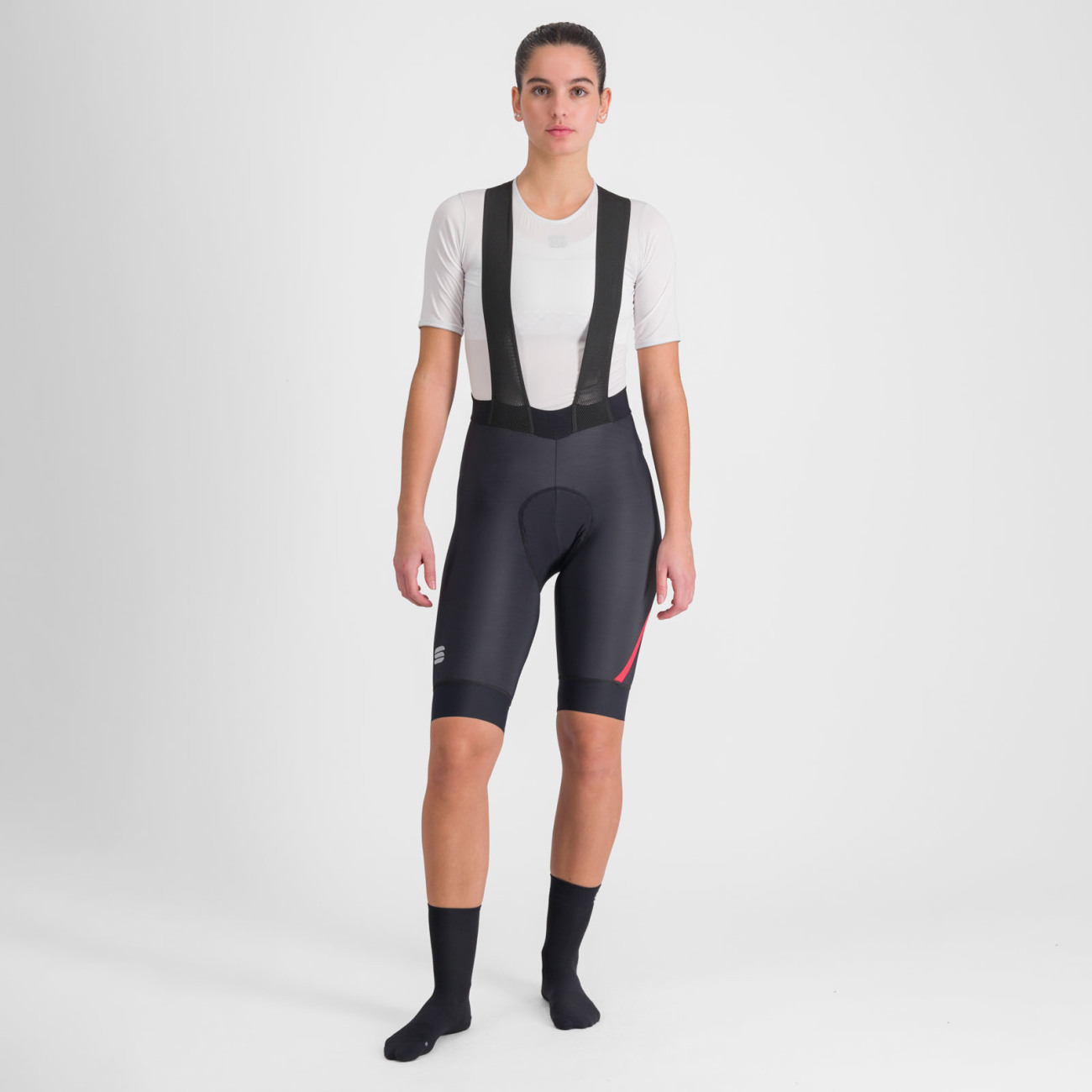 
                SPORTFUL Cyklistické kalhoty krátké s laclem - FIANDRE NORAIN - černá M
            