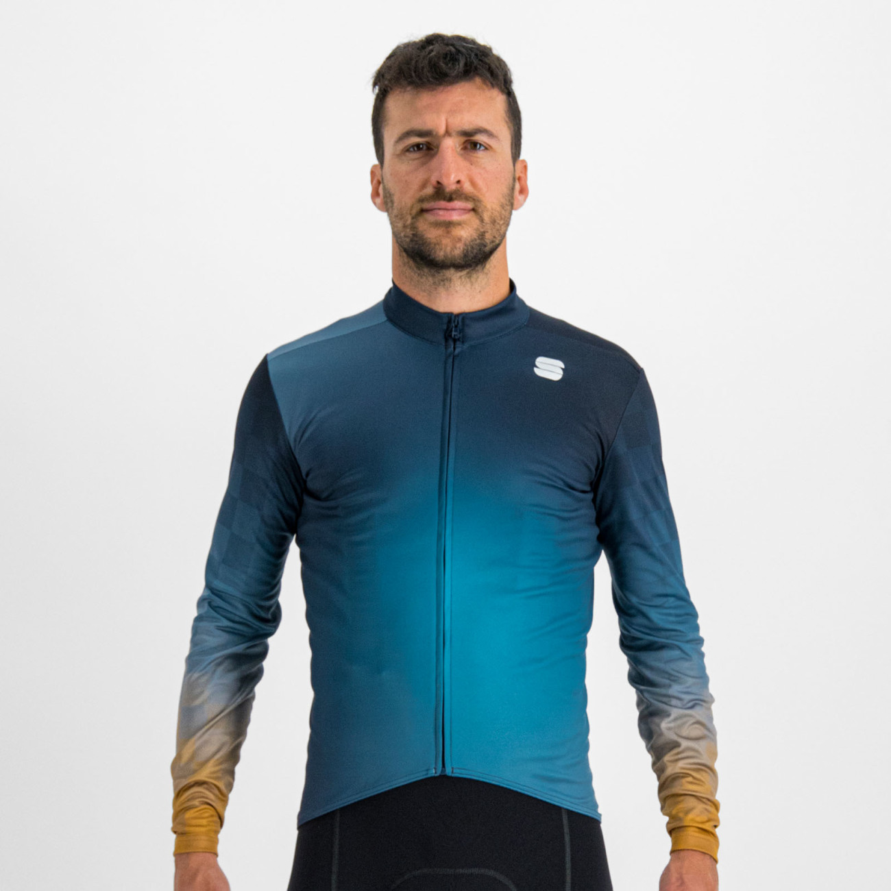 
                SPORTFUL Cyklistický dres s dlouhým rukávem zimní - ROCKET THERMAL - modrá/hnědá M
            