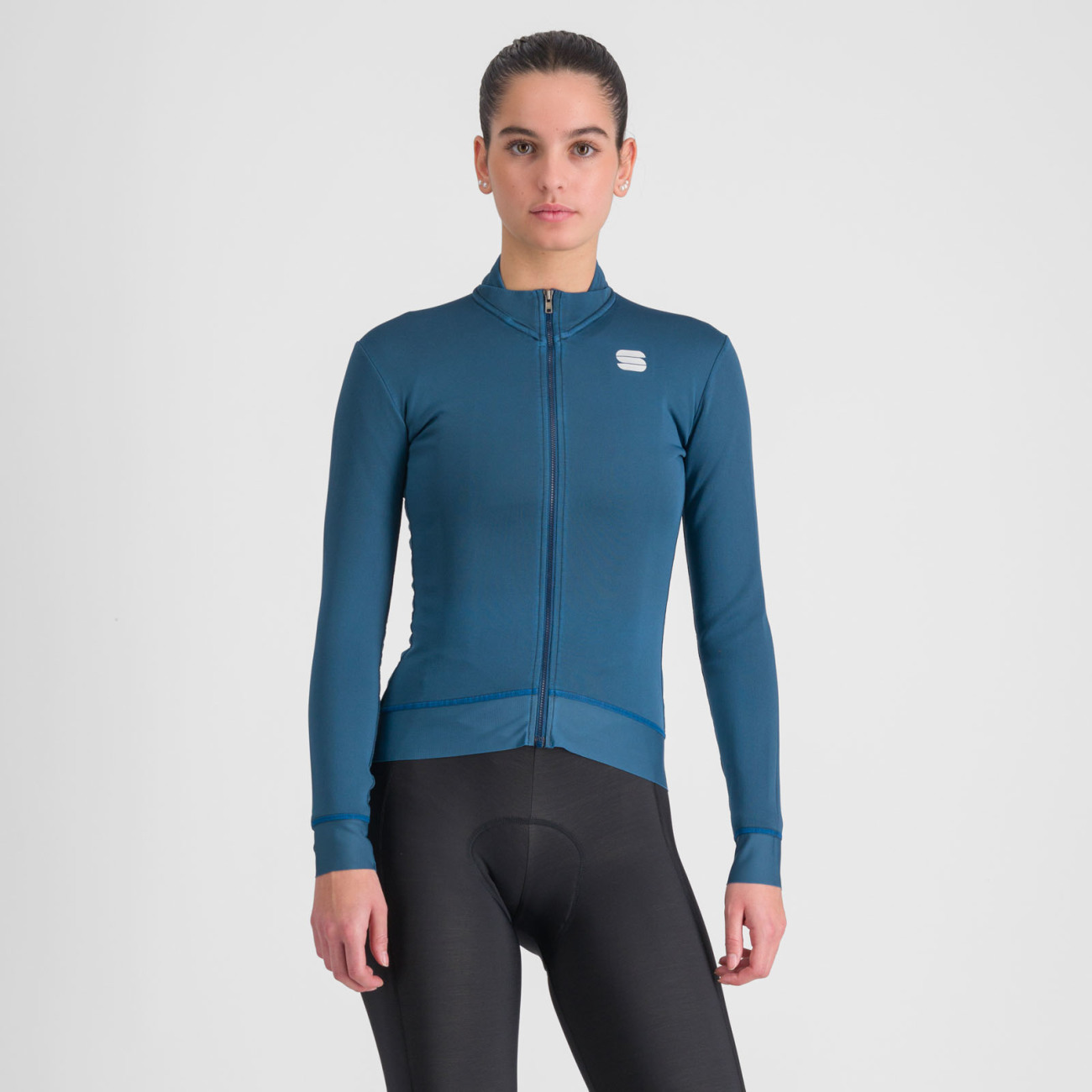 
                SPORTFUL Cyklistický dres s dlouhým rukávem zimní - MONOCROM THERMAL - modrá
            