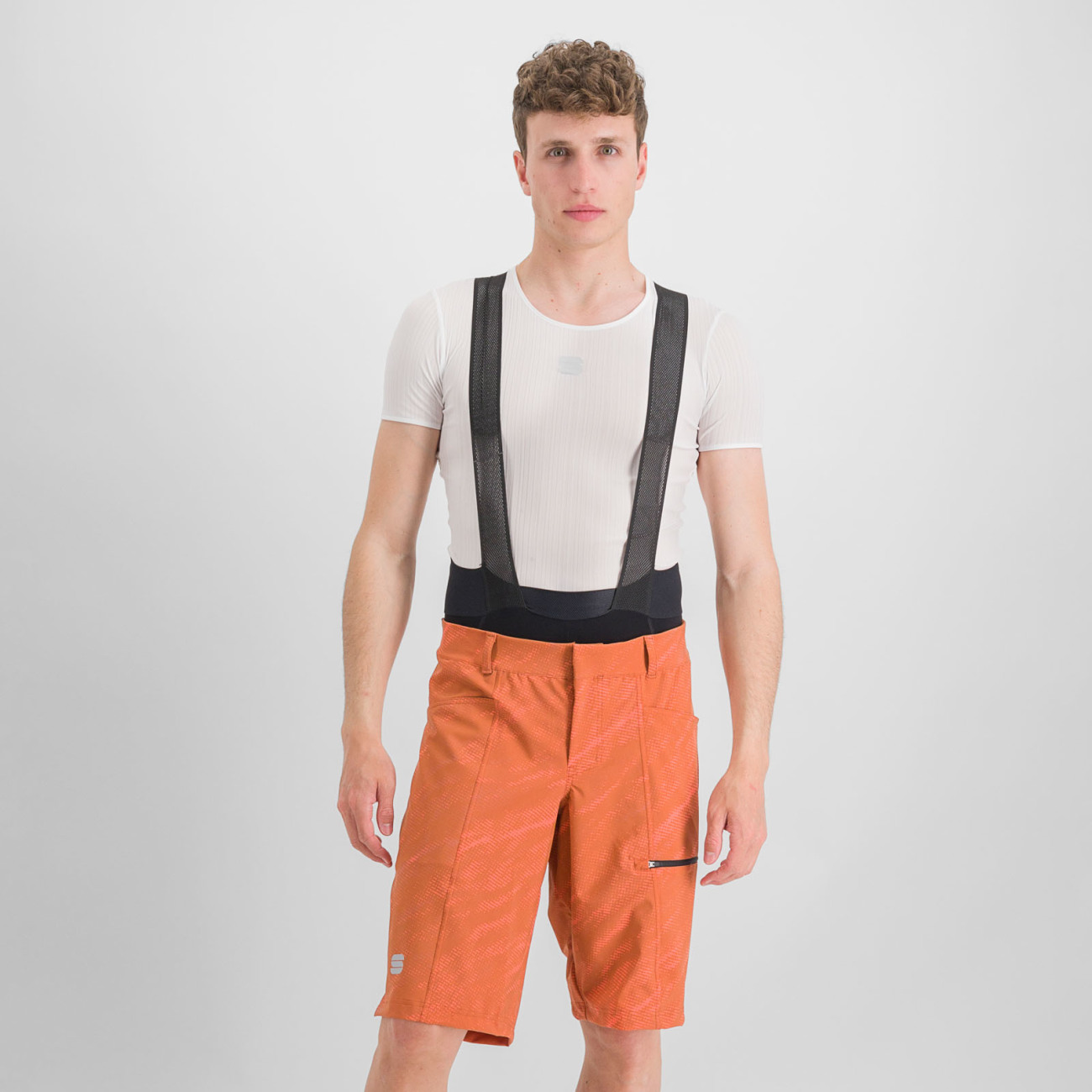
                SPORTFUL Cyklistické kalhoty krátké bez laclu - CLIFF GIARA - oranžová XL
            