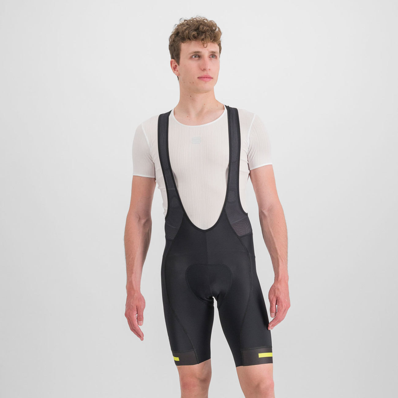 
                SPORTFUL Cyklistické kalhoty krátké s laclem - NEO - černá/žlutá XL
            