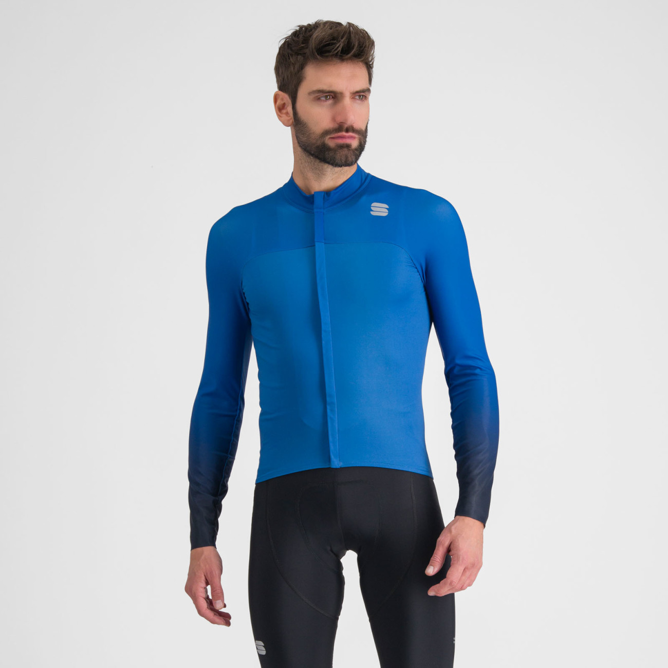 
                SPORTFUL Cyklistický dres s dlouhým rukávem zimní - BODYFIT PRO - modrá L
            