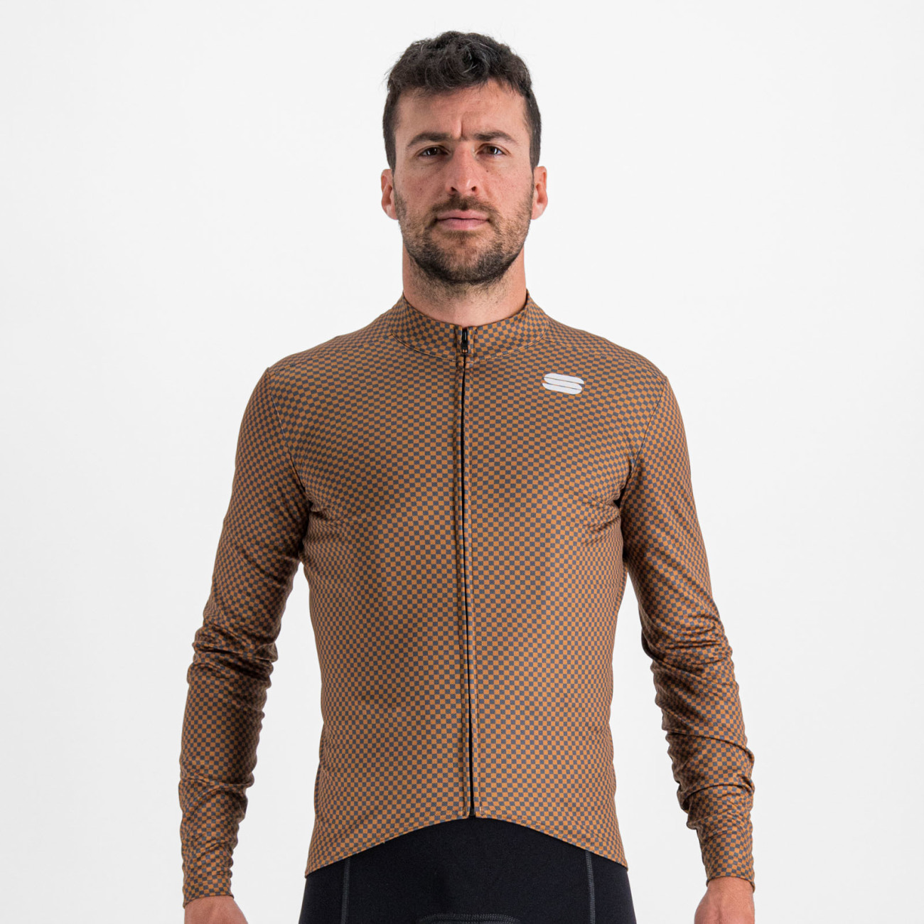 
                SPORTFUL Cyklistický dres s dlouhým rukávem zimní - CHECKMATE THERMAL - hnědá M
            