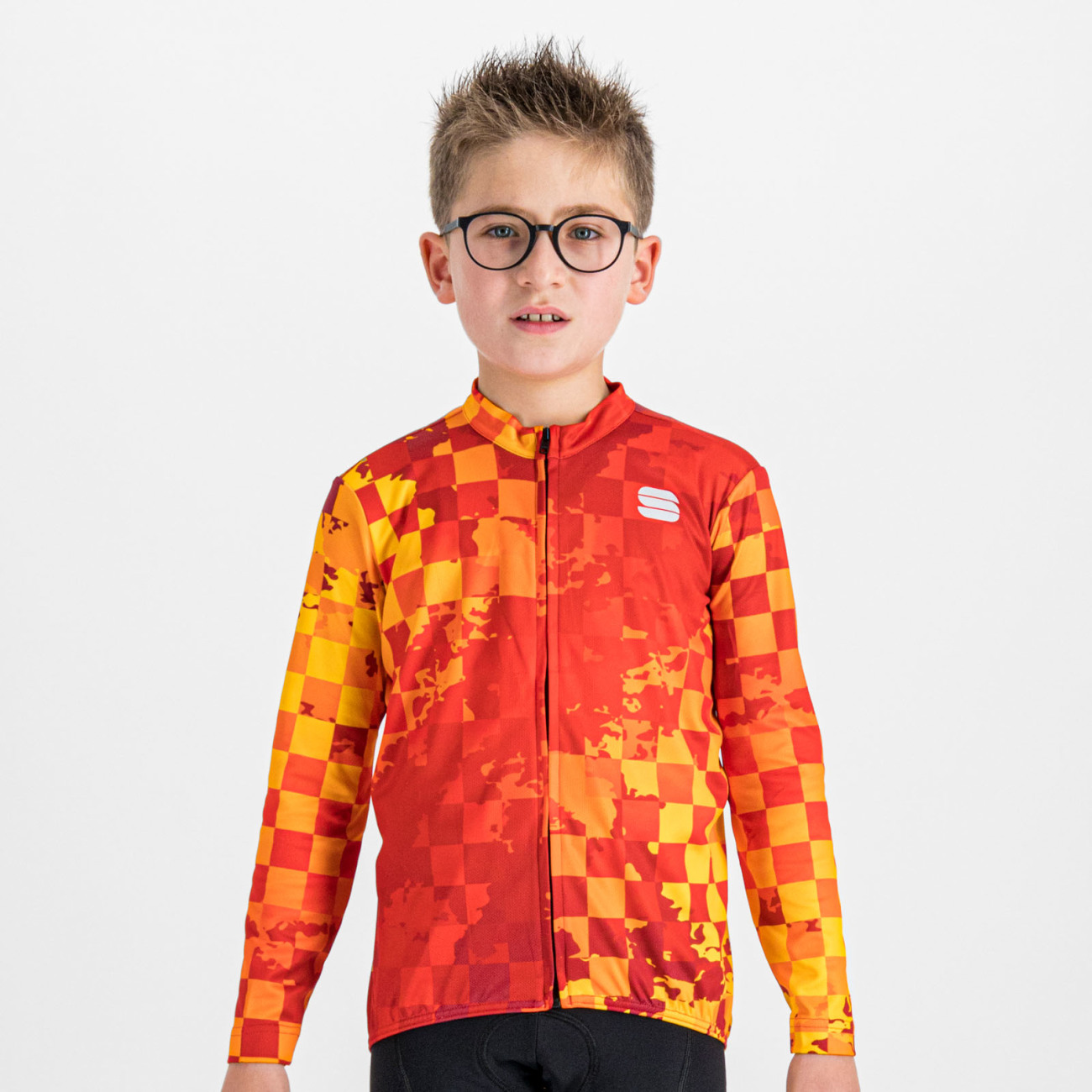 
                SPORTFUL Cyklistický dres s dlouhým rukávem zimní - KID THERMAL - červená/žlutá
            