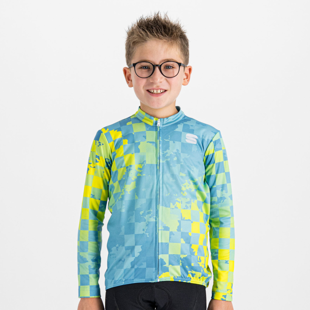 
                SPORTFUL Cyklistický dres s dlouhým rukávem zimní - KID THERMAL - modrá/žlutá 12Y
            
