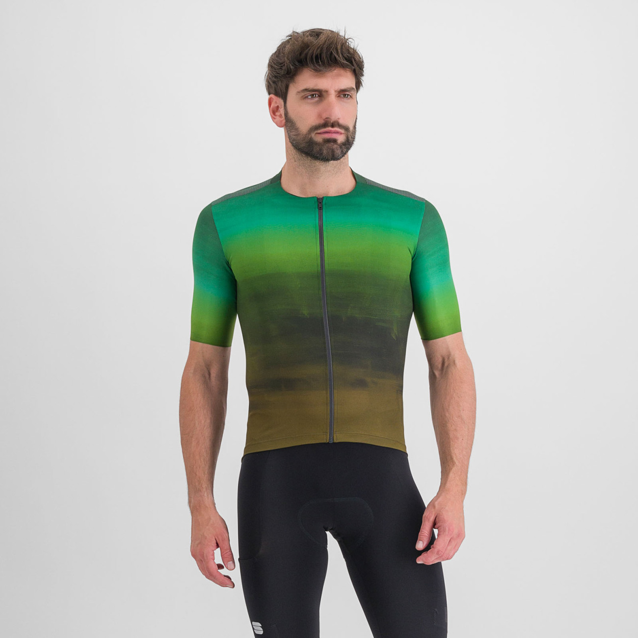 
                SPORTFUL Cyklistický dres s krátkým rukávem - FLOW SUPERGIARA - zelená/hnědá L
            