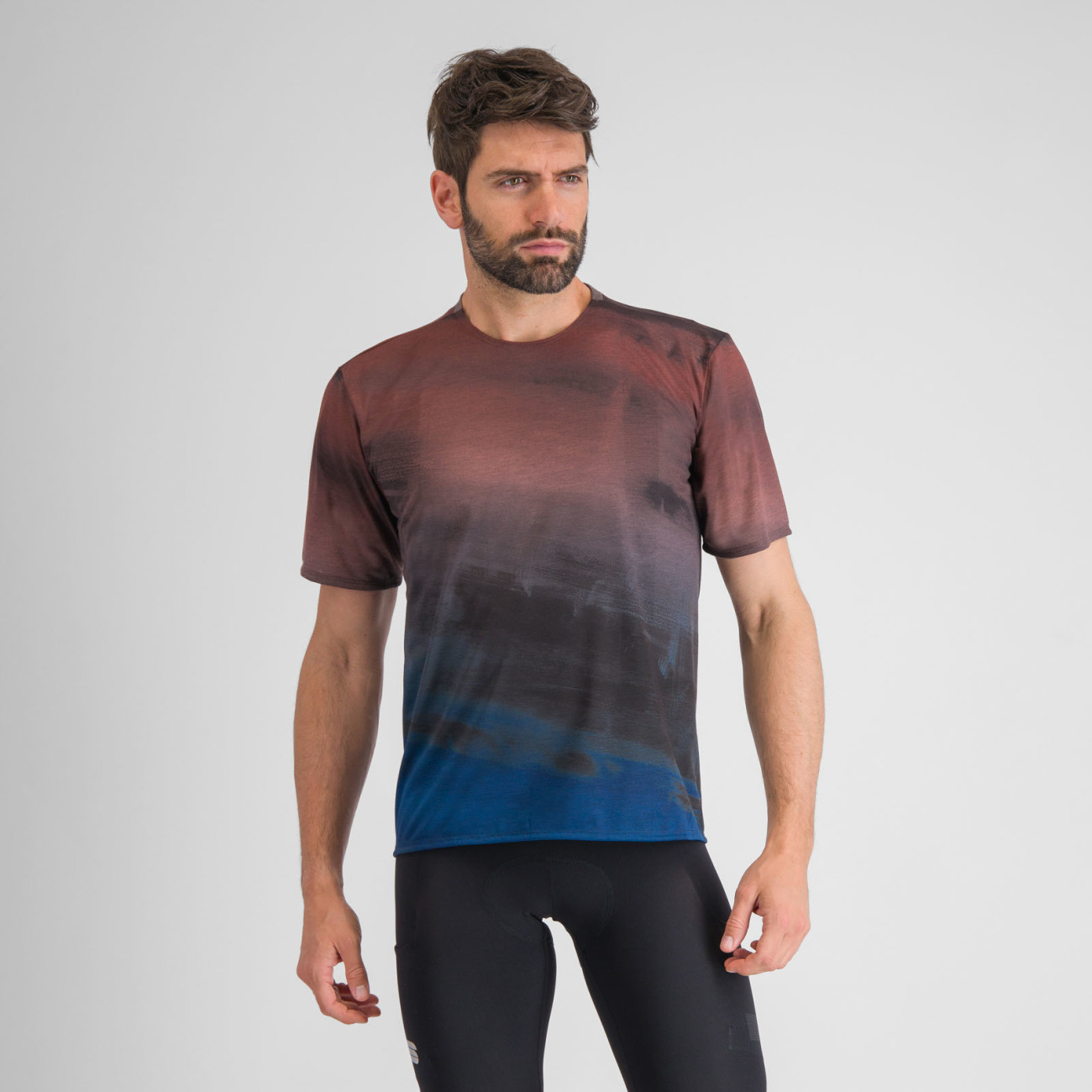 
                SPORTFUL Cyklistické triko s krátkým rukávem - FLOW GIARA - hnědá/modrá XL
            