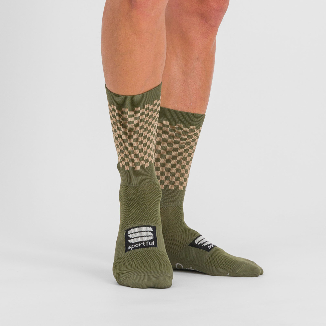 Levně SPORTFUL Cyklistické ponožky klasické - CHECKMATE - zelená