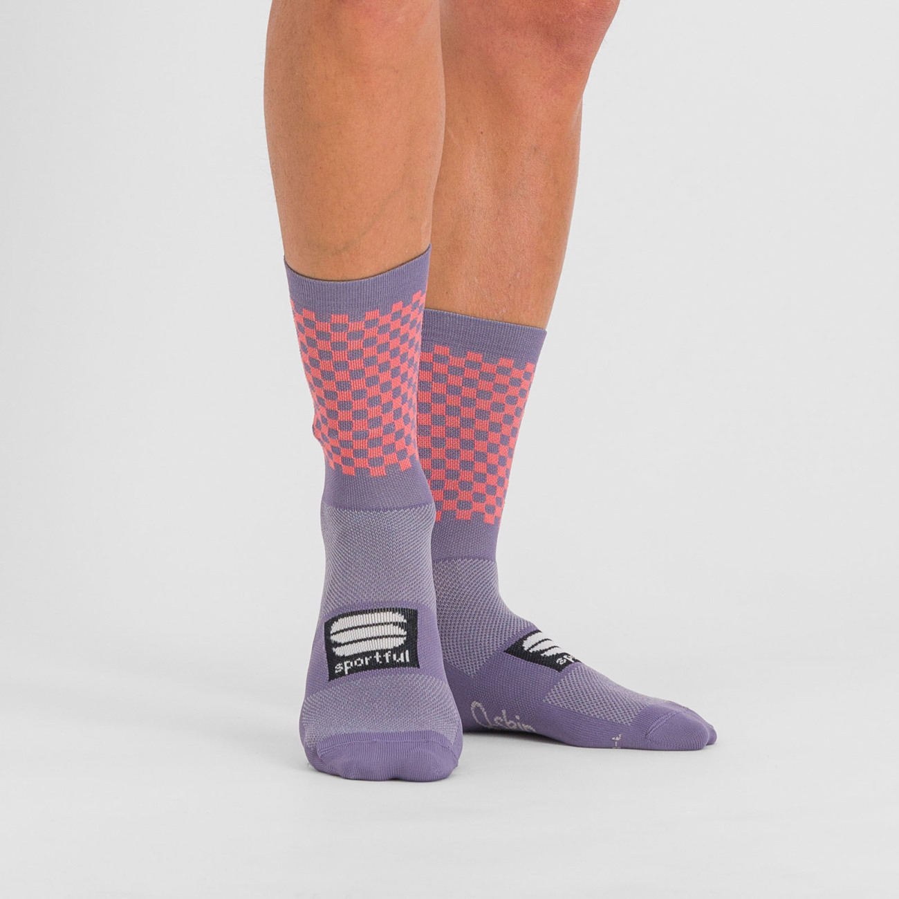 
                SPORTFUL Cyklistické ponožky klasické - CHECKMATE - fialová/růžová
            