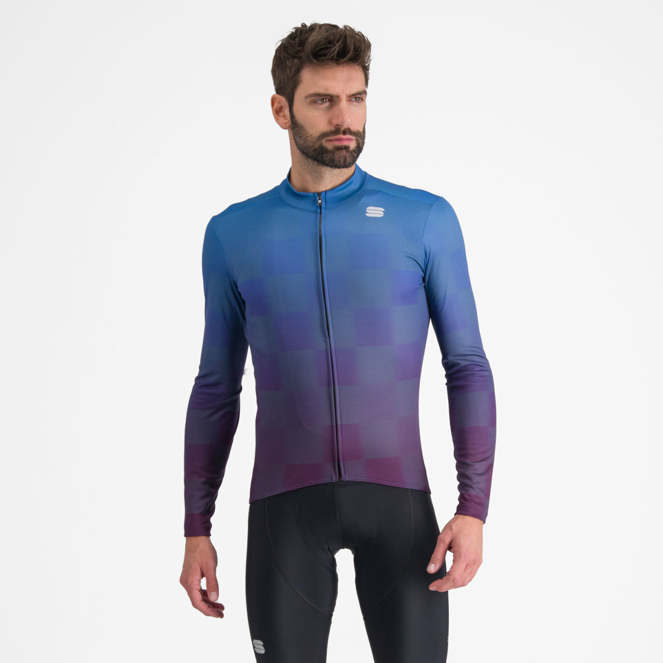 
                SPORTFUL Cyklistický dres s dlouhým rukávem zimní - ROCKET THERMAL - modrá/fialová L
            