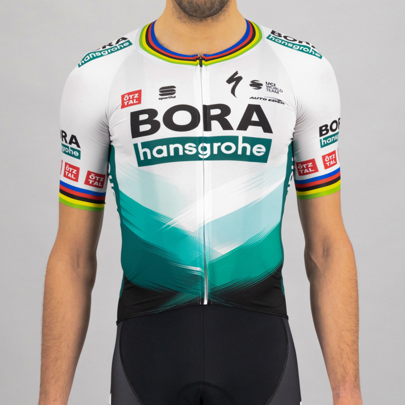 
                SPORTFUL Cyklistický dres s krátkým rukávem - BOMBER BORA - bílá/zelená
            