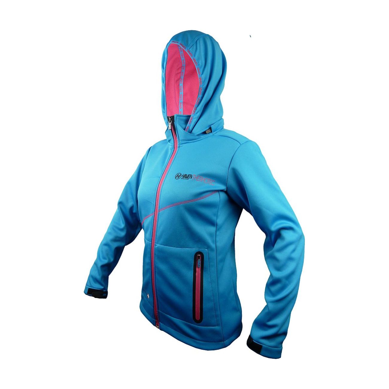 
                HAVEN Cyklistická zateplená bunda - THERMOTEC WOMEN - modrá/růžová XS
            