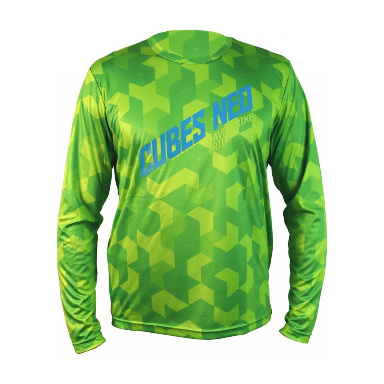 
                HAVEN Cyklistický dres s dlouhým rukávem letní - CUBES NEO LONG - zelená
            