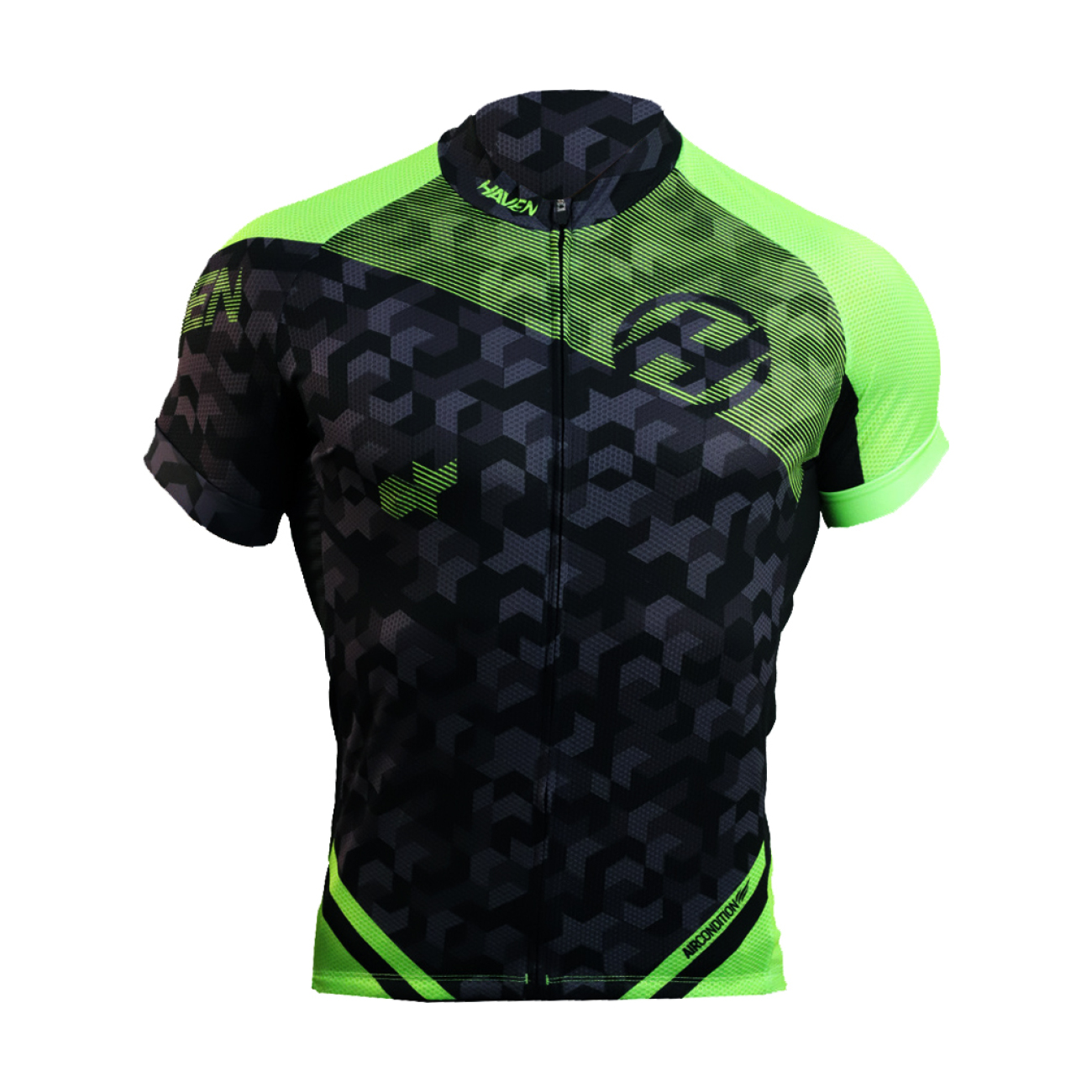 
                HAVEN Cyklistický dres s krátkým rukávem - SINGLETRAIL - černá/zelená 3XL
            