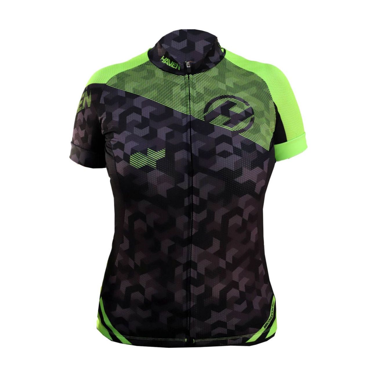 
                HAVEN Cyklistický dres s krátkým rukávem - SINGLETRAIL WOMEN - černá/zelená L
            