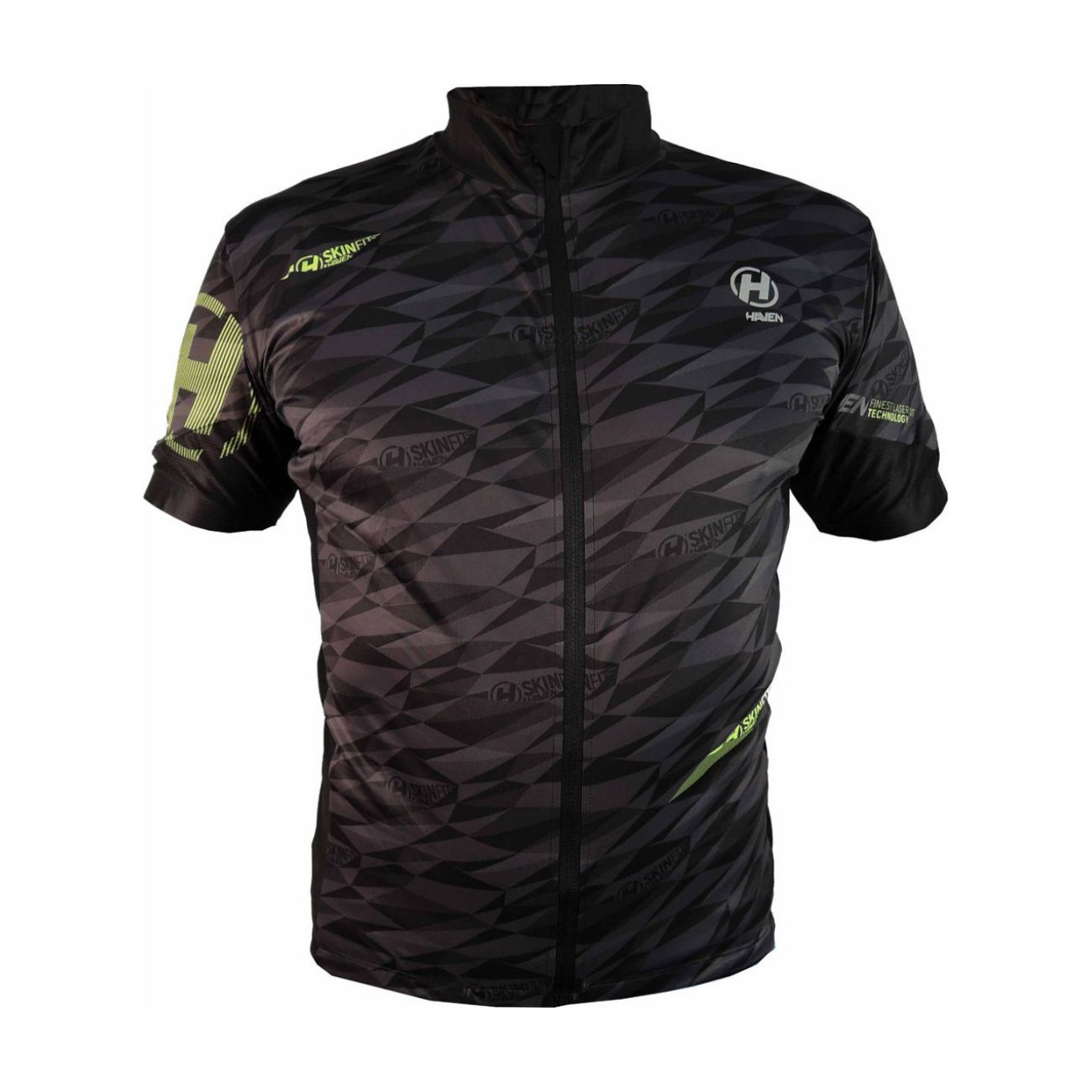 
                HAVEN Cyklistický dres s krátkým rukávem - SKINFIT - černá/zelená
            