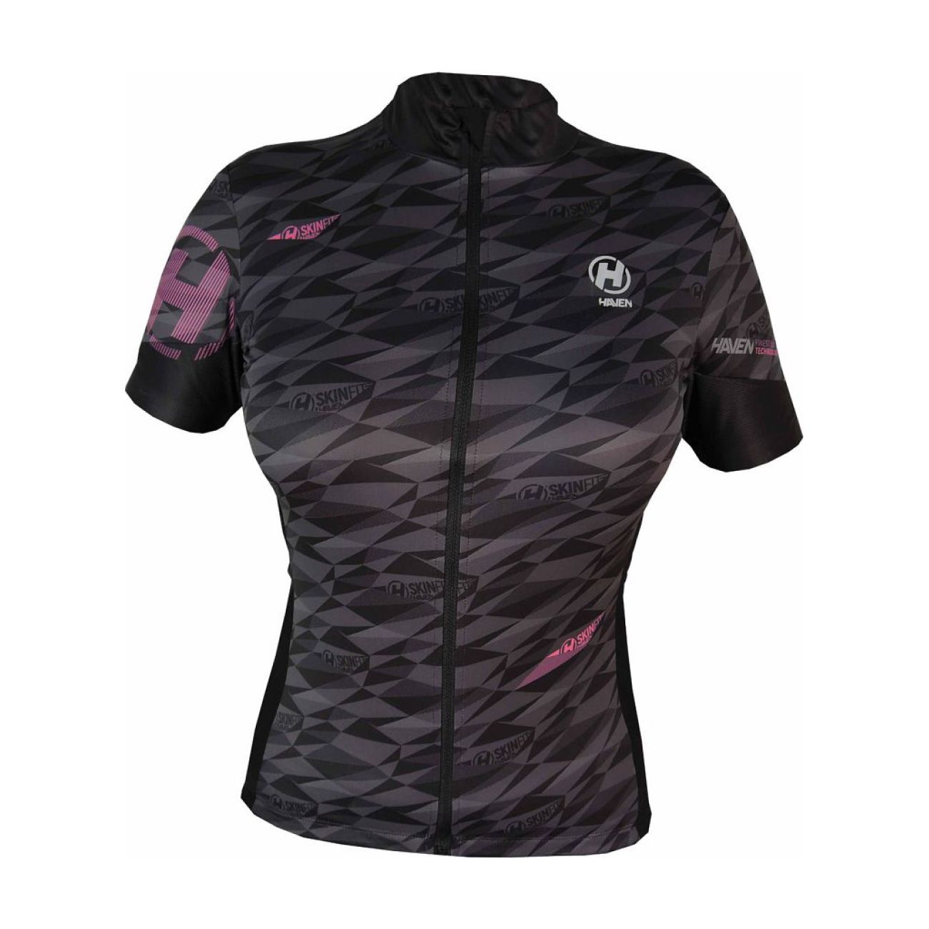
                HAVEN Cyklistický dres s krátkým rukávem - SKINFIT WOMEN - černá/růžová S
            