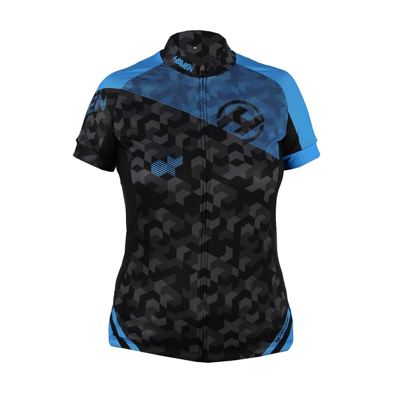 
                HAVEN Cyklistický dres s krátkým rukávem - SINGLETRAIL WOMEN - černá/modrá M
            