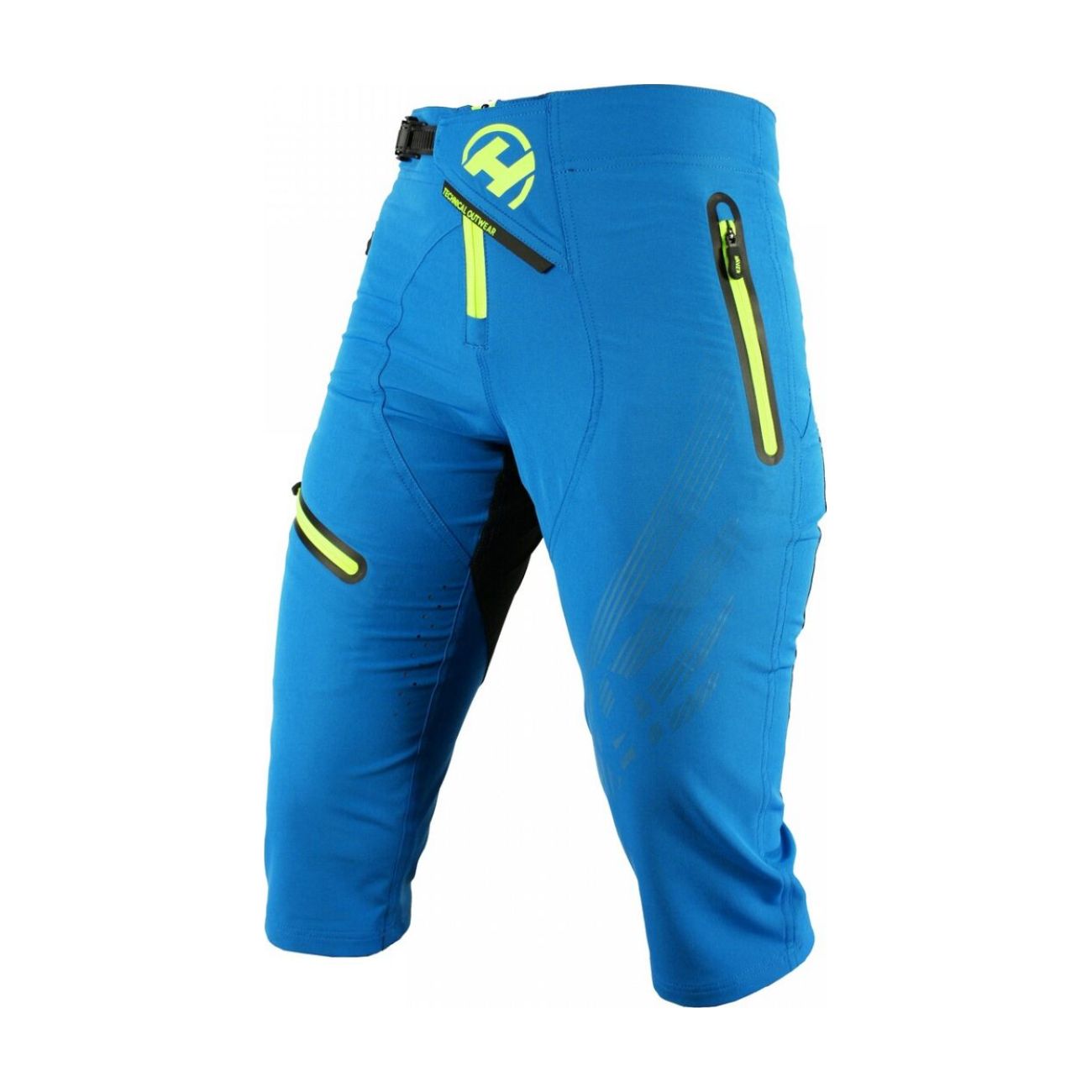 
                HAVEN Cyklistické kalhoty krátké bez laclu - 3/4 ENERGY THREEQ - modrá/žlutá S
            