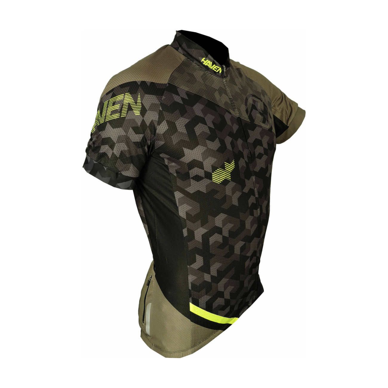 
                HAVEN Cyklistický dres s krátkým rukávem - SINGLETRAIL - zelená/žlutá 4XL
            