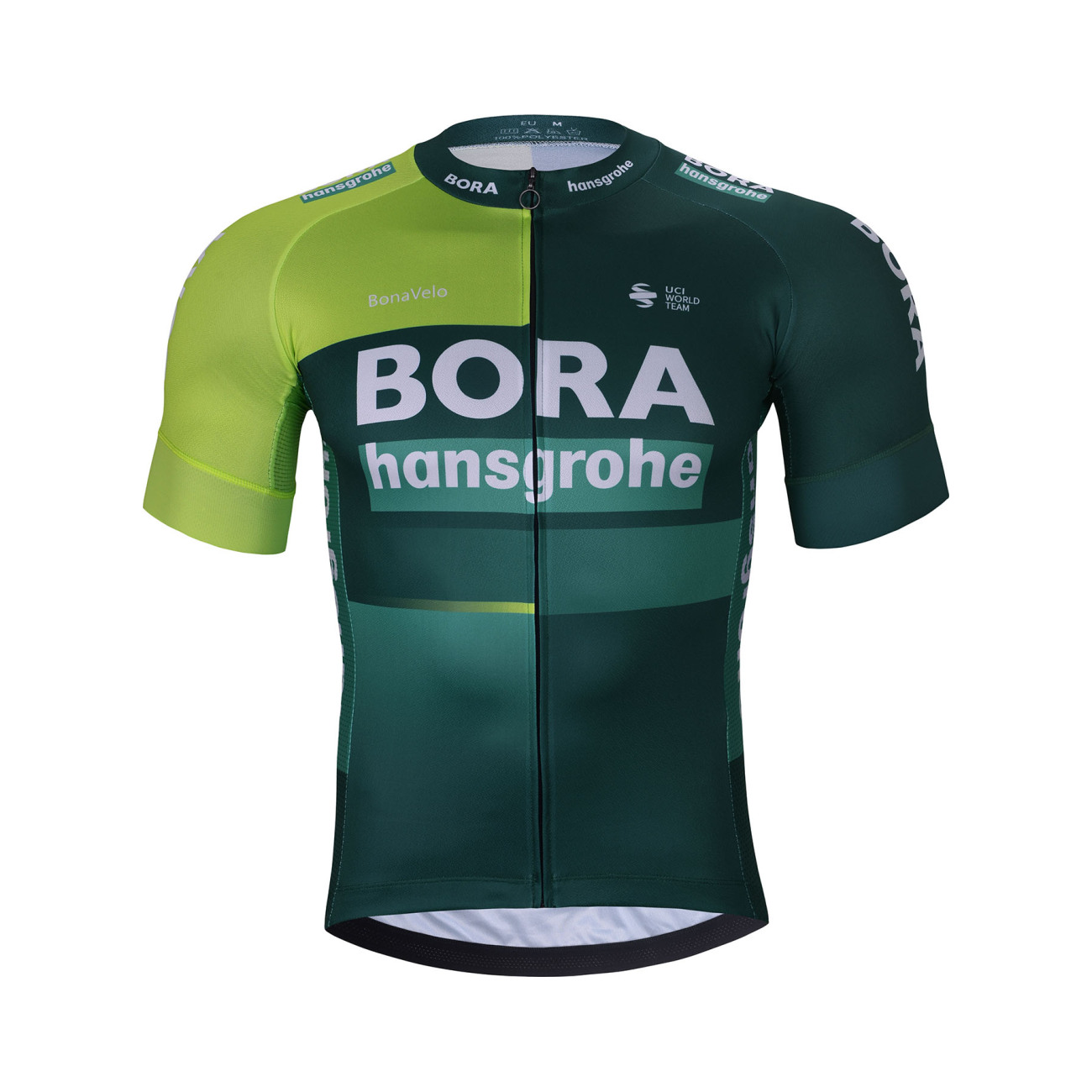 BONAVELO Cyklistický dres s krátkým rukávem - BORA 2024 - zelená/světle zelená 5XL