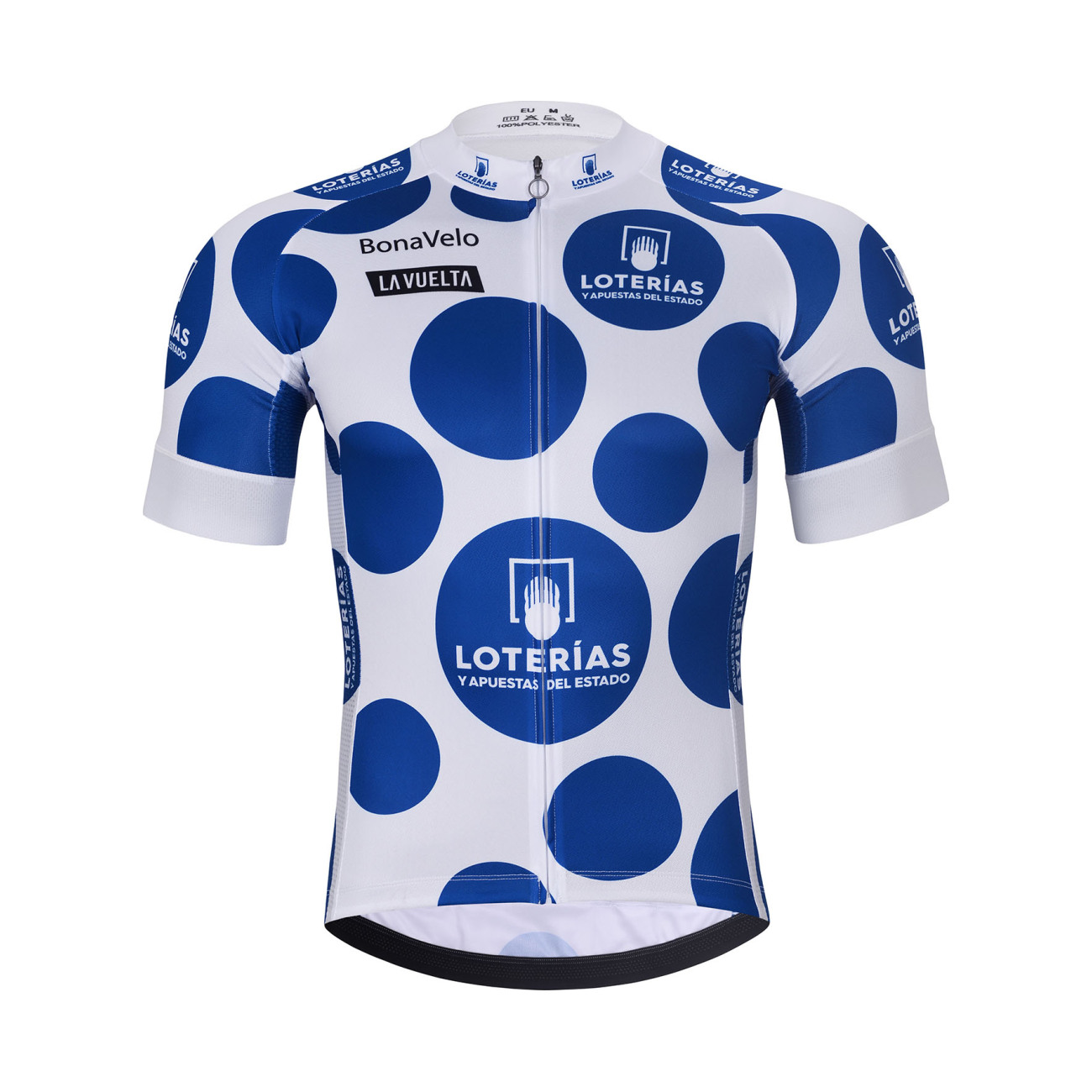 BONAVELO Cyklistický dres s krátkým rukávem - LA VUELTA - bílá/modrá L