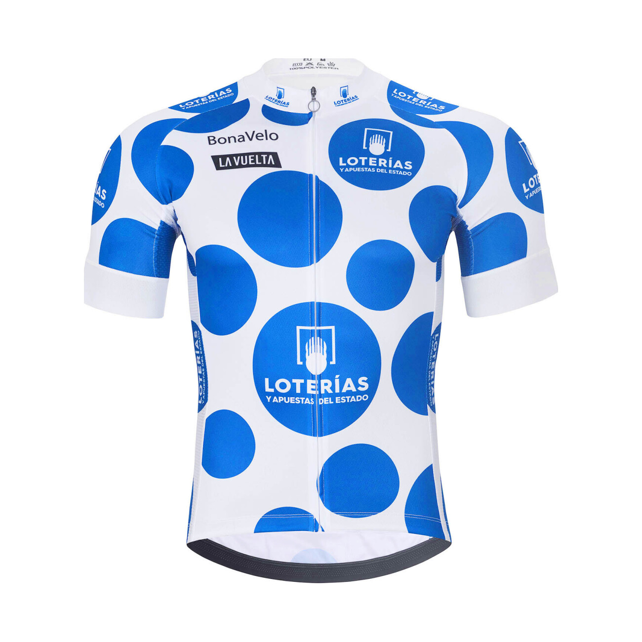 
                BONAVELO Cyklistický dres s krátkým rukávem - LA VUELTA - bílá/modrá 2XL
            