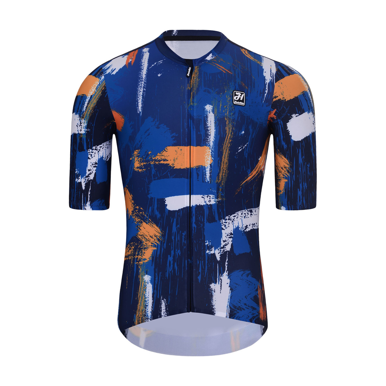 Levně HOLOKOLO Cyklistický dres s krátkým rukávem - STROKES - oranžová/modrá XL