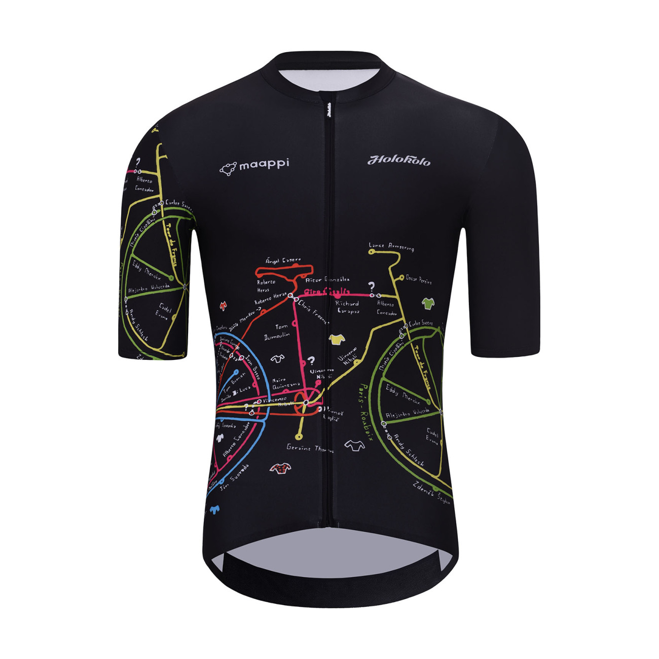 
                HOLOKOLO Cyklistický dres s krátkým rukávem - MAAPPI DARK - vícebarevná/černá
            