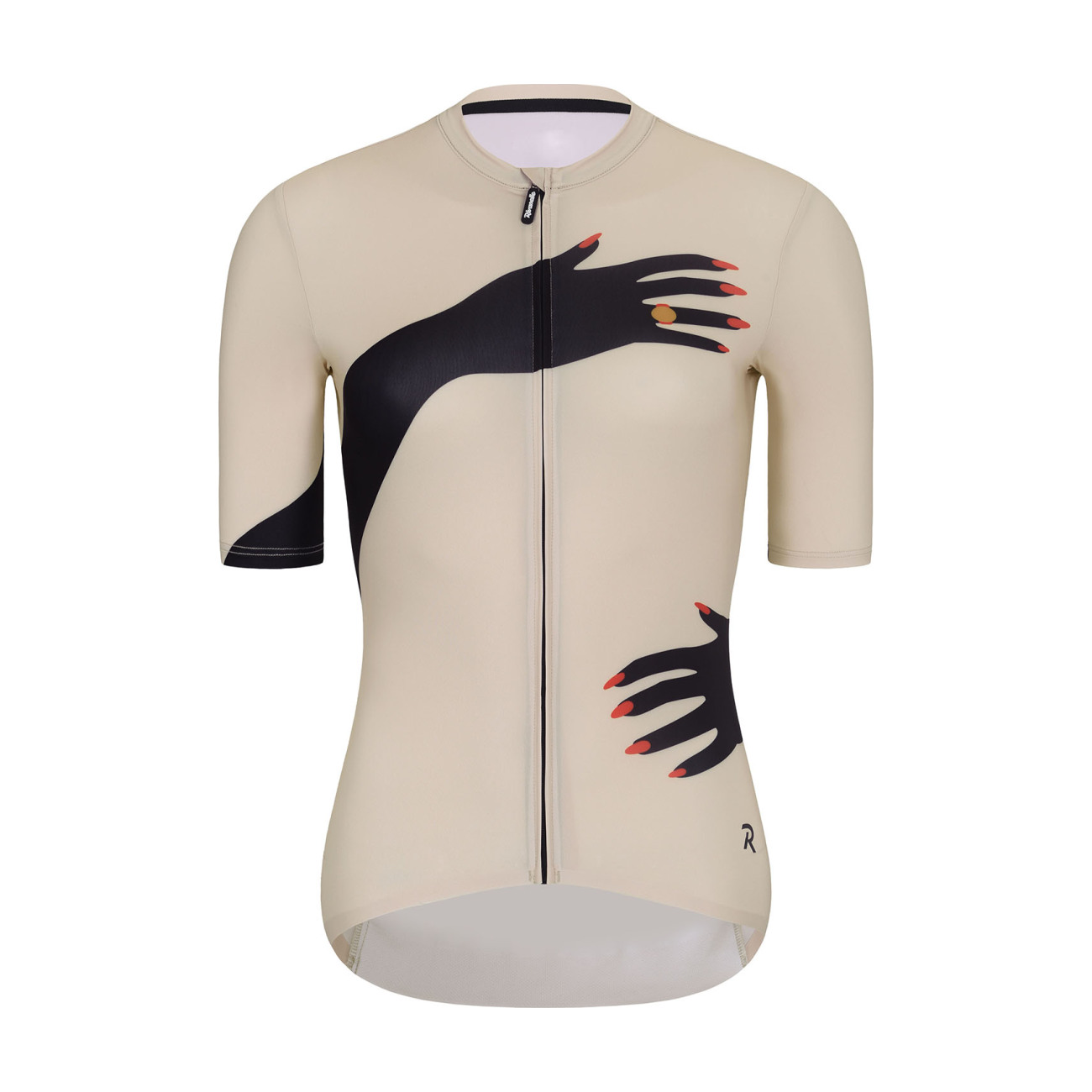 
                RIVANELLE BY HOLOKOLO Cyklistický dres s krátkým rukávem - HANDS LADY - béžová/černá
            