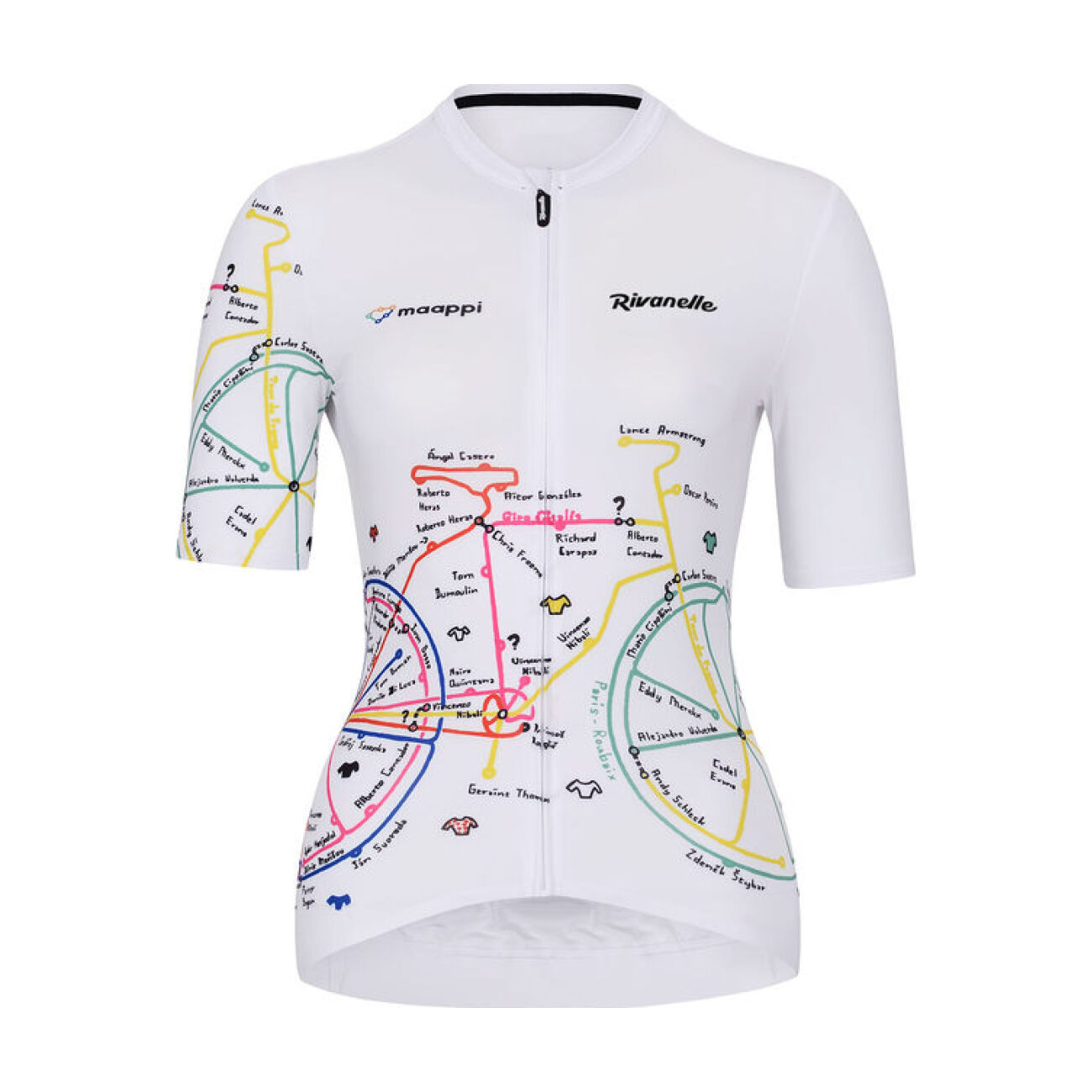 RIVANELLE BY HOLOKOLO Cyklistický dres s krátkým rukávem - MAAPPI ELITE LADY - bílá/vícebarevná M