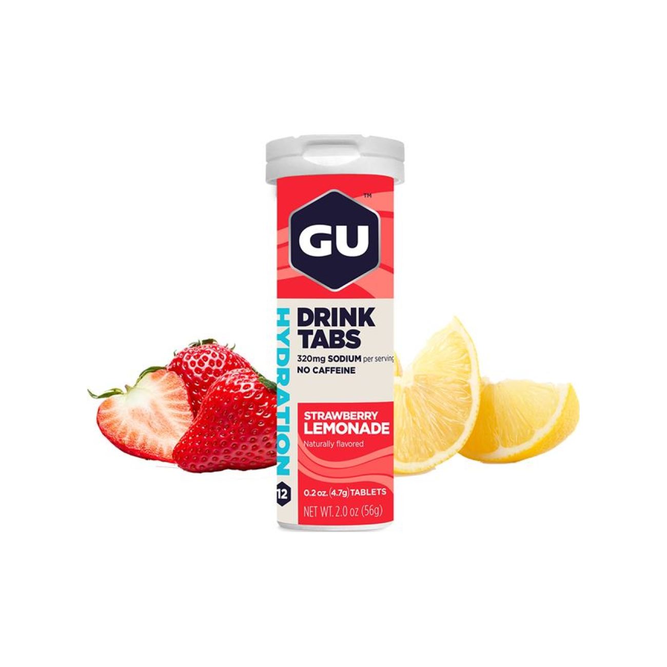 Levně GU Cyklistická výživa - HYDRATION DRINK TABS 54 G STRAWBERRY LEMONADE