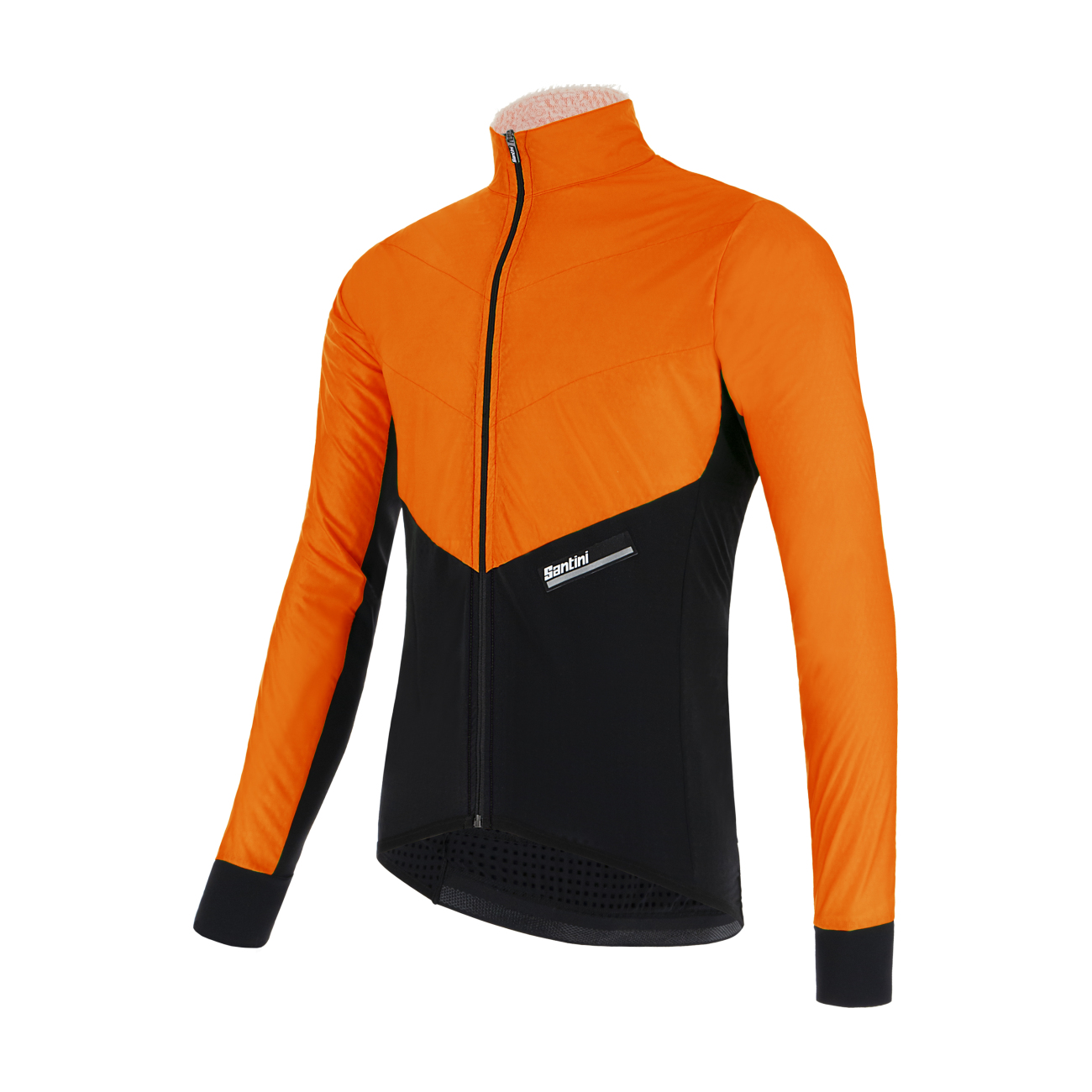 
                SANTINI Cyklistická zateplená bunda - REDUX VIGOR - oranžová/černá S
            