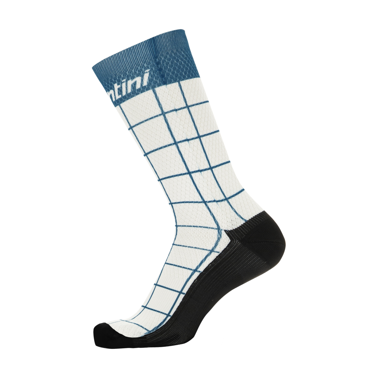 
                SANTINI Cyklistické ponožky klasické - DINAMO MEDIUM - bílá/modrá XS
            