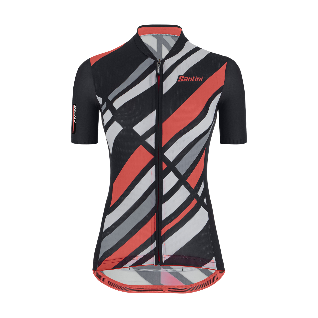 SANTINI Cyklistický dres s krátkým rukávem - SLEEK RAGGIO LADY - černá/růžová