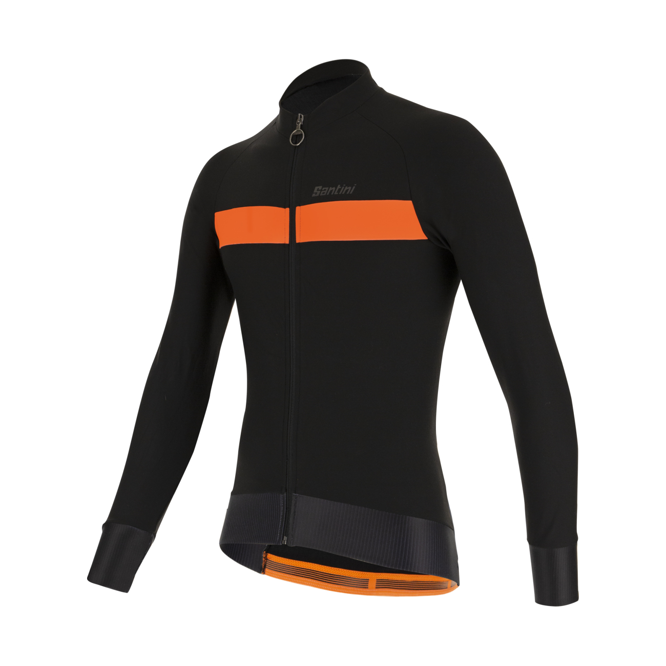 
                SANTINI Cyklistický dres s dlouhým rukávem zimní - ADAPT WOOL - oranžová/černá XS
            