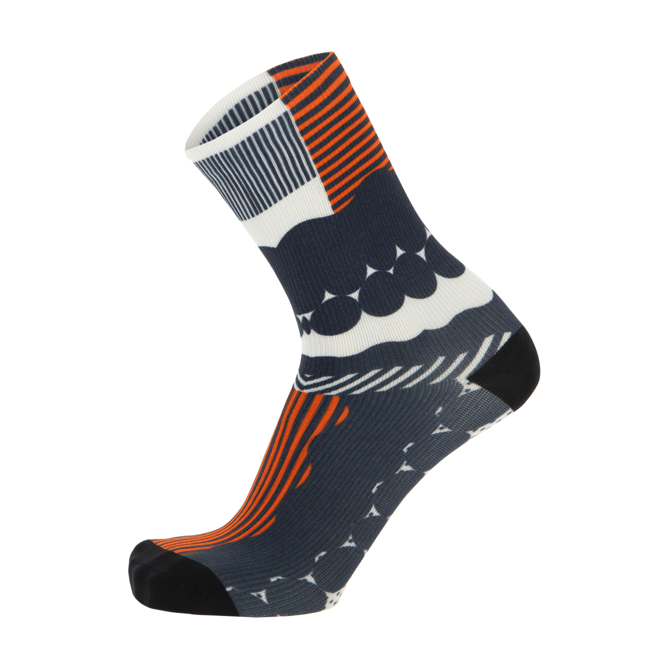 
                SANTINI Cyklistické ponožky klasické - OPTIC - bílá/oranžová/šedá XL
            