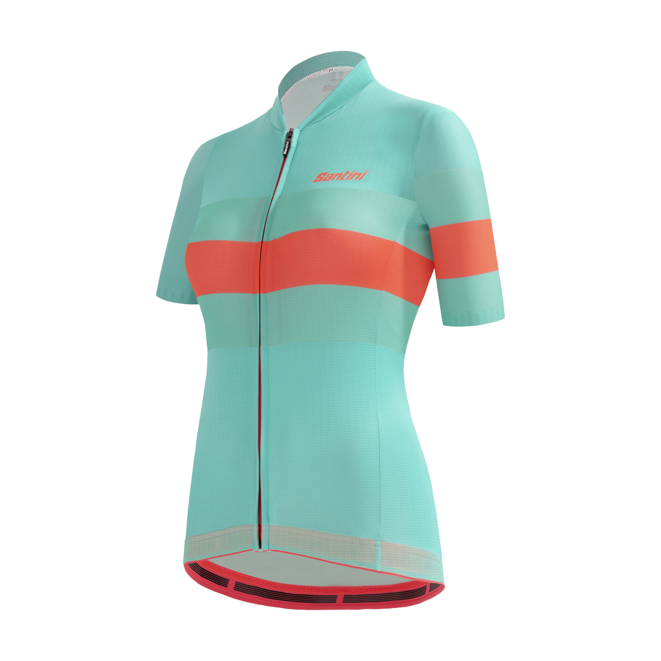 
                SANTINI Cyklistický dres s krátkým rukávem - ECOSLEEK BENGAL LADY - světle modrá/oranžová L
            